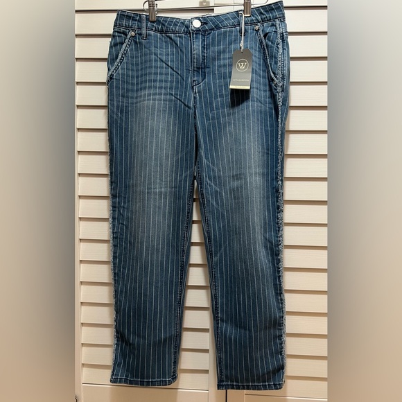 Wit & Wisdom Striped High Waist Ankle Jean Sz 10 - Picture 2 of 6